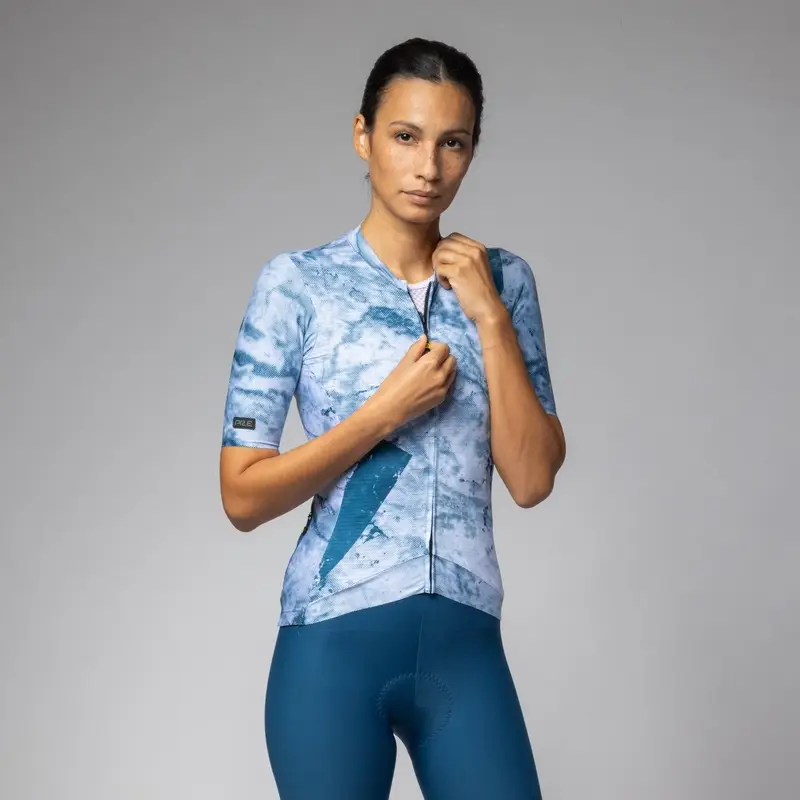 Maglia A Maniche Corte Marble PR-E Donna Blu Taglia XL - image