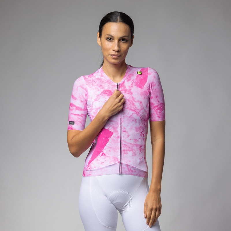 Kurzarm-Trikot Marble PR-E Damen Fuchsia Größe XXS