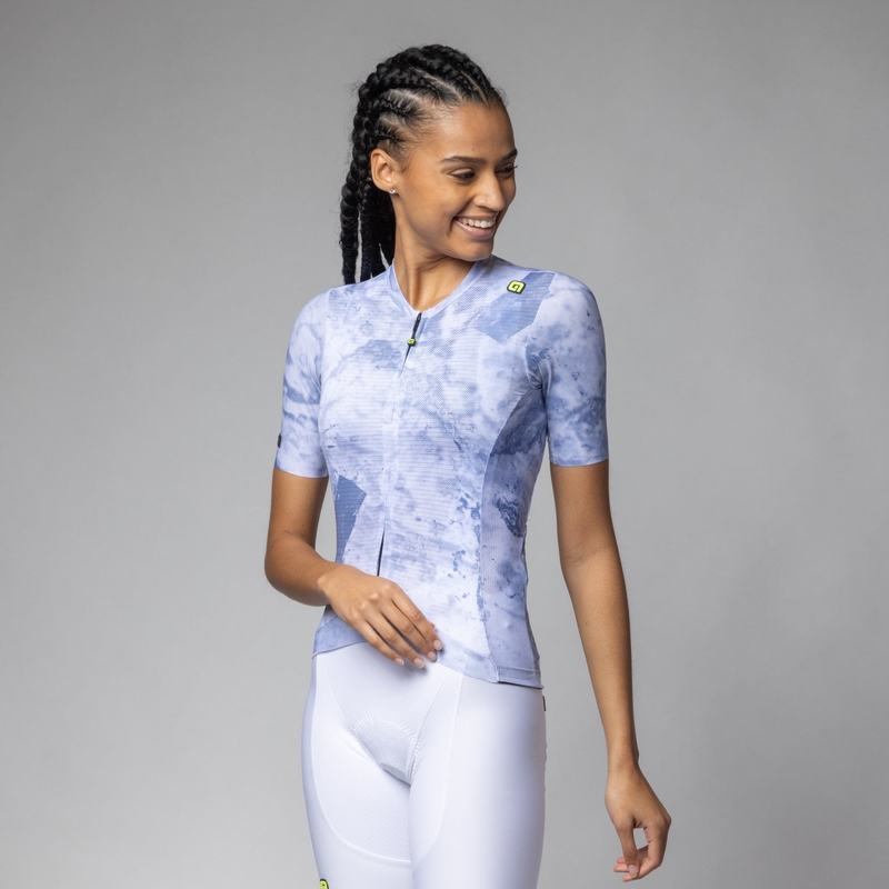 Kurzarm-Trikot Marble PR-E Damen Blau Größe XXS