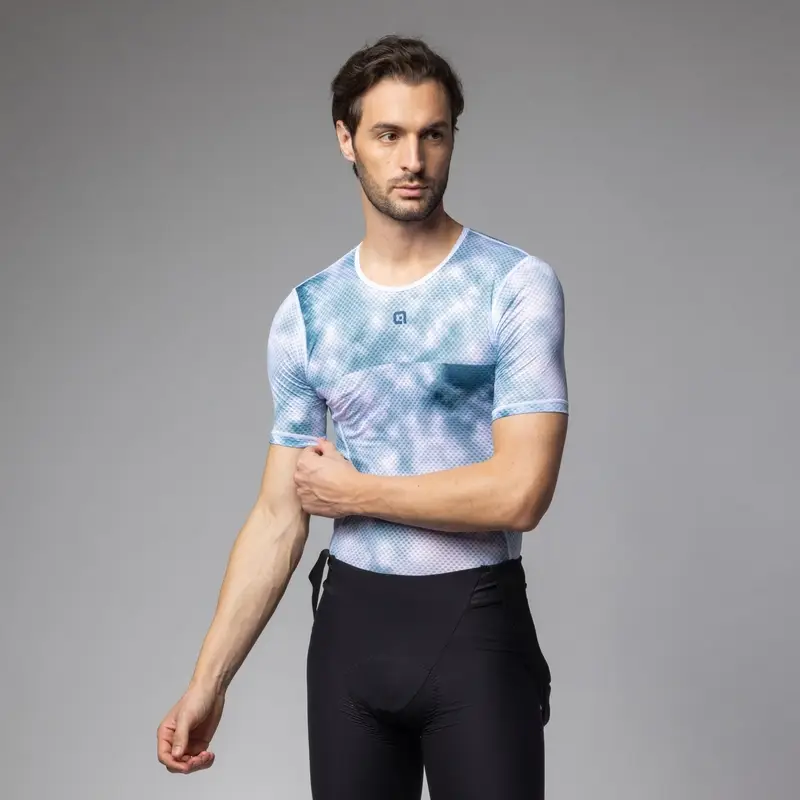 Maglia Intima A Maniche Corte Atmosfera Verde/Blu Taglia XS/S - image