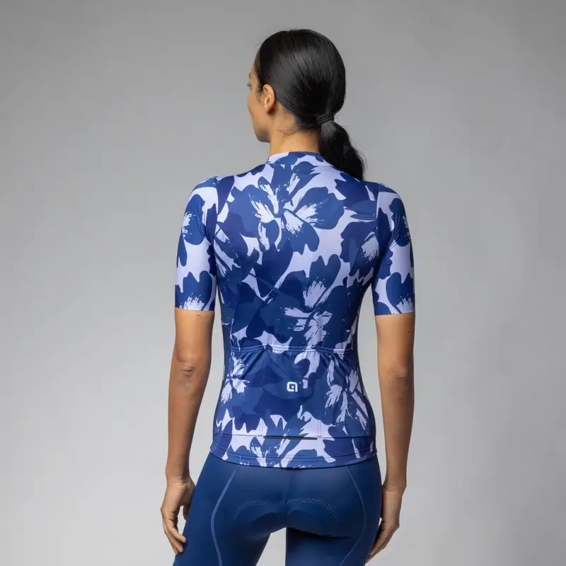 Kurzarm-Bluse Flower Pragma Damen Blau Größe XXS #1
