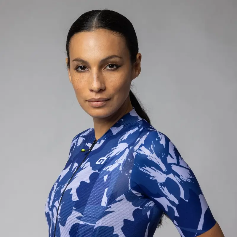 Kurzarm-Bluse Flower Pragma Damen Blau Größe XXS #2