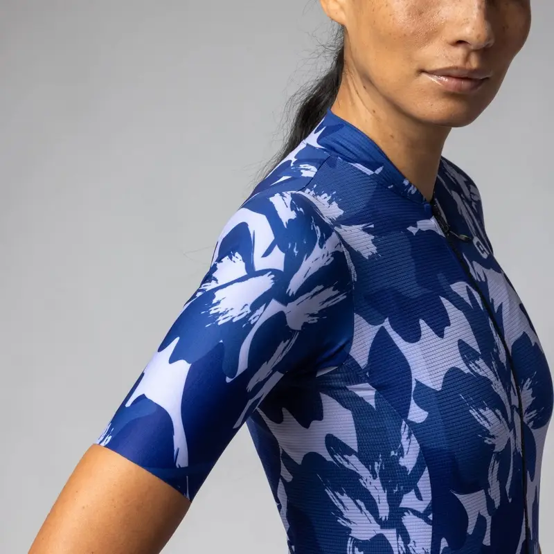 Kurzarm-Bluse Flower Pragma Damen Blau Größe XXS #3