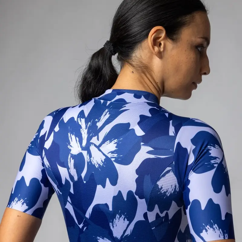 Kurzarm-Bluse Flower Pragma Damen Blau Größe XXS #4