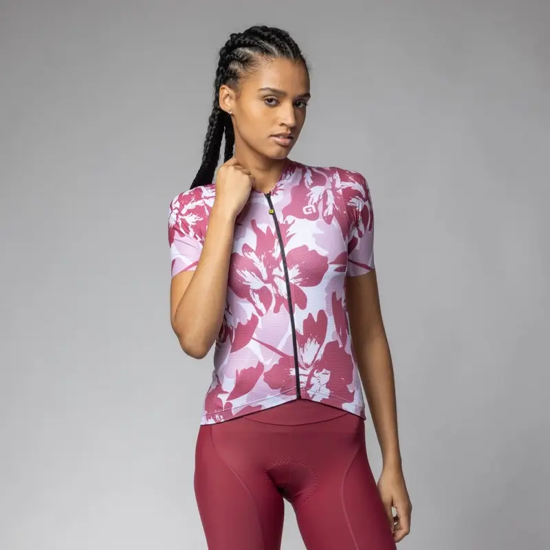 Maglia A Maniche Corte Flower Pragma Donna Bordeaux Taglia XXS - image