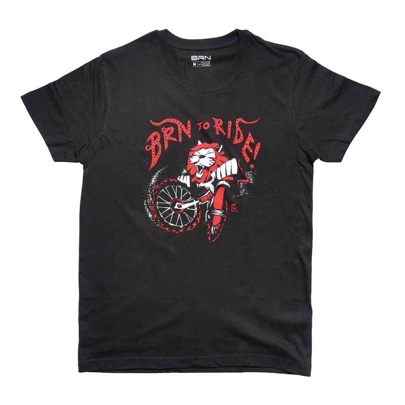 T-Shirt Brn To Ride Lion Nero Taglia L