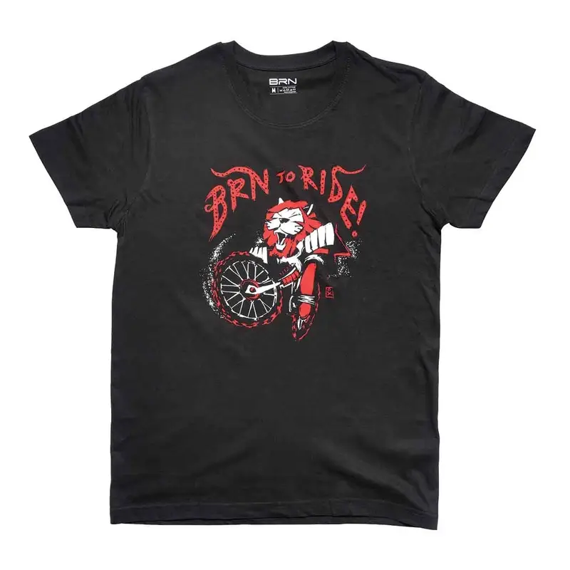 T-Shirt Brn To Ride Lion Nero Taglia S - image