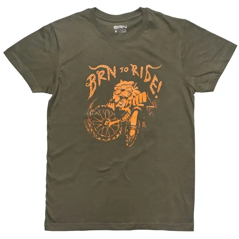 Camiseta Brn To Ride León Verde Talla S - image