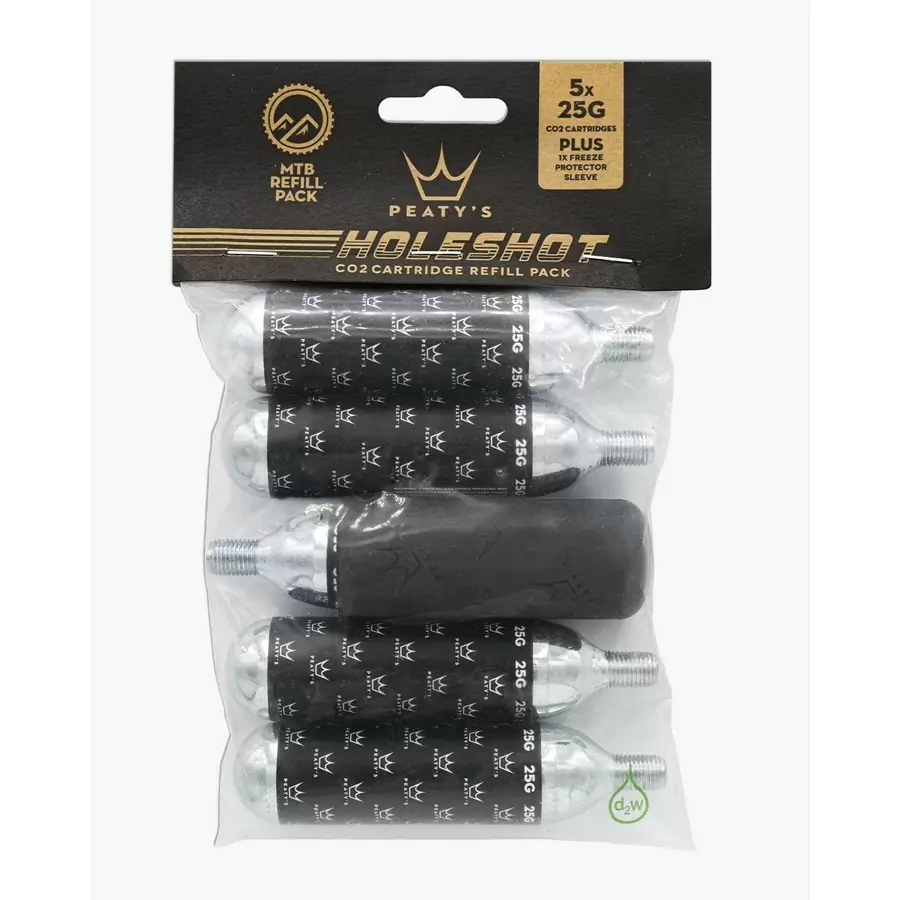 Pack CO2 Holeshot Bidon VTT 25g - 5 pièces - image