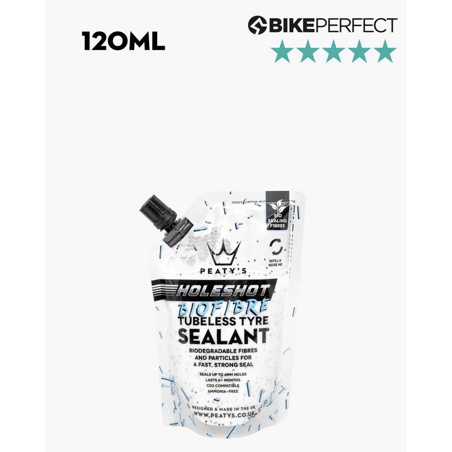 Selante de pneus Tubeless Holeshot BioFibre 120ml
