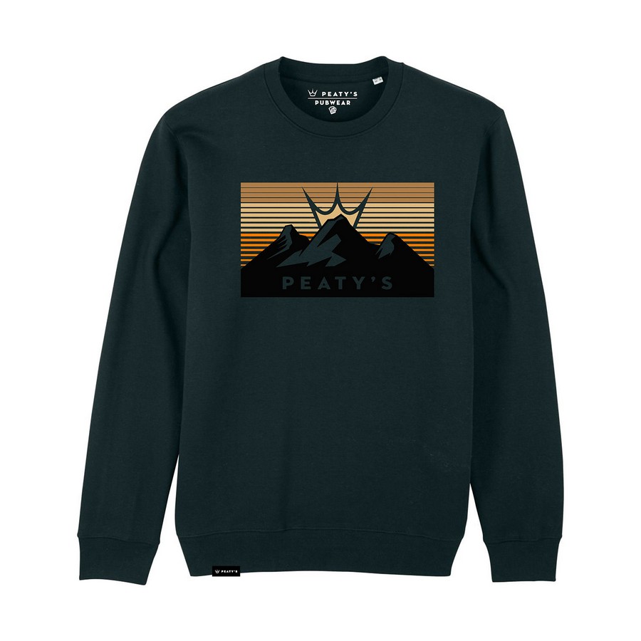 3 Peaks Sunset Schwarz Sweatshirt Größe S