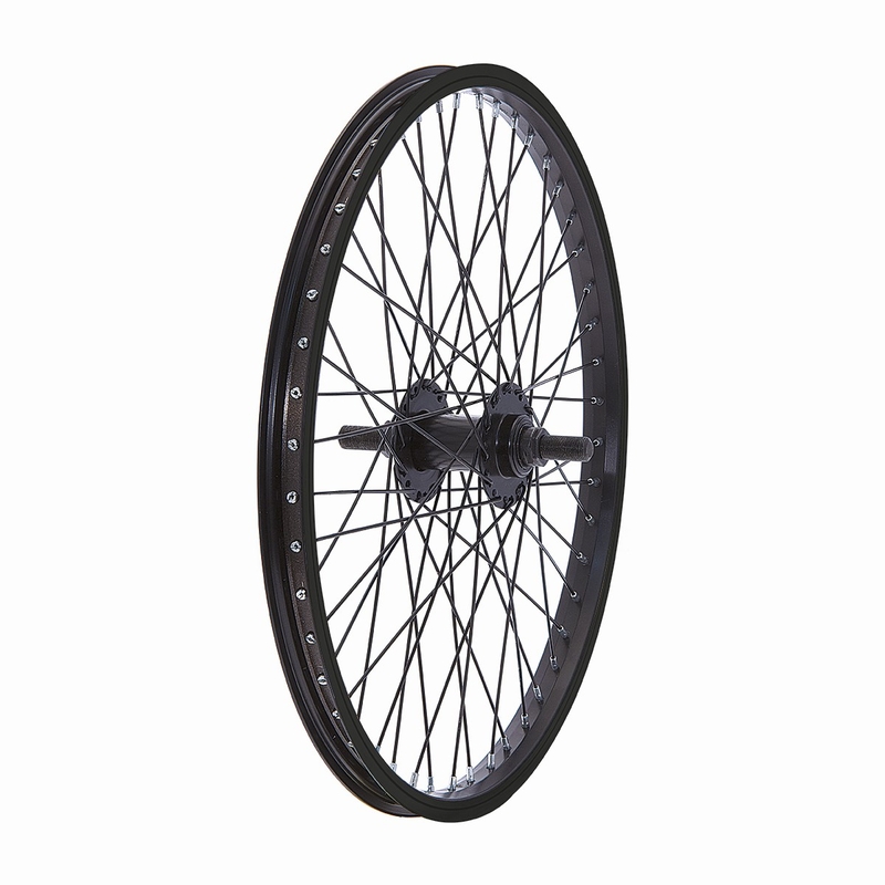 Schwarzes BMX-Vorderrad aus Aluminium