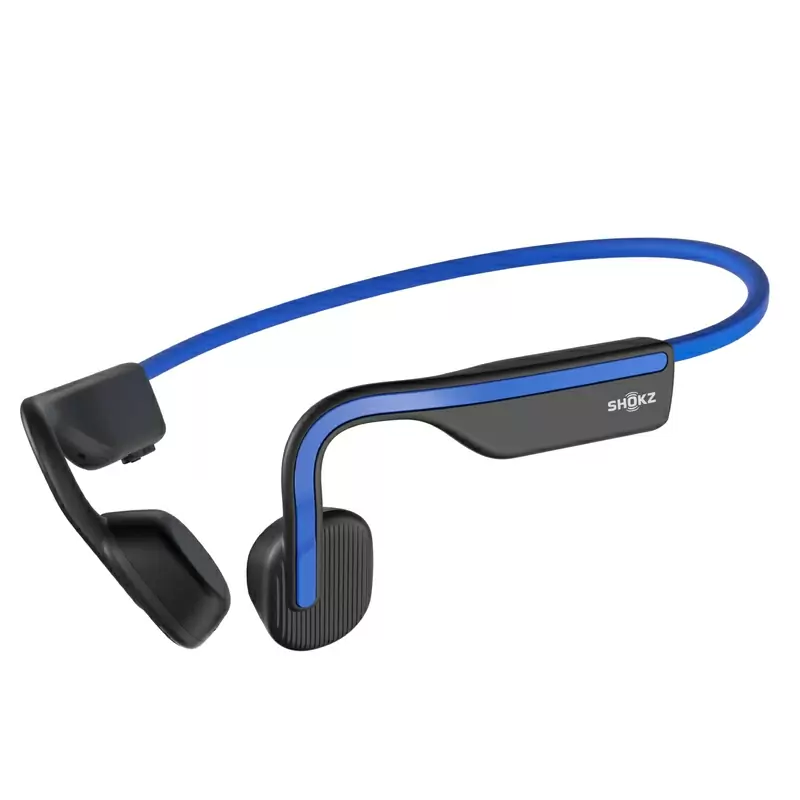 Fones de ouvido de condução óssea Bluetooth Openmove com microfone azul - image