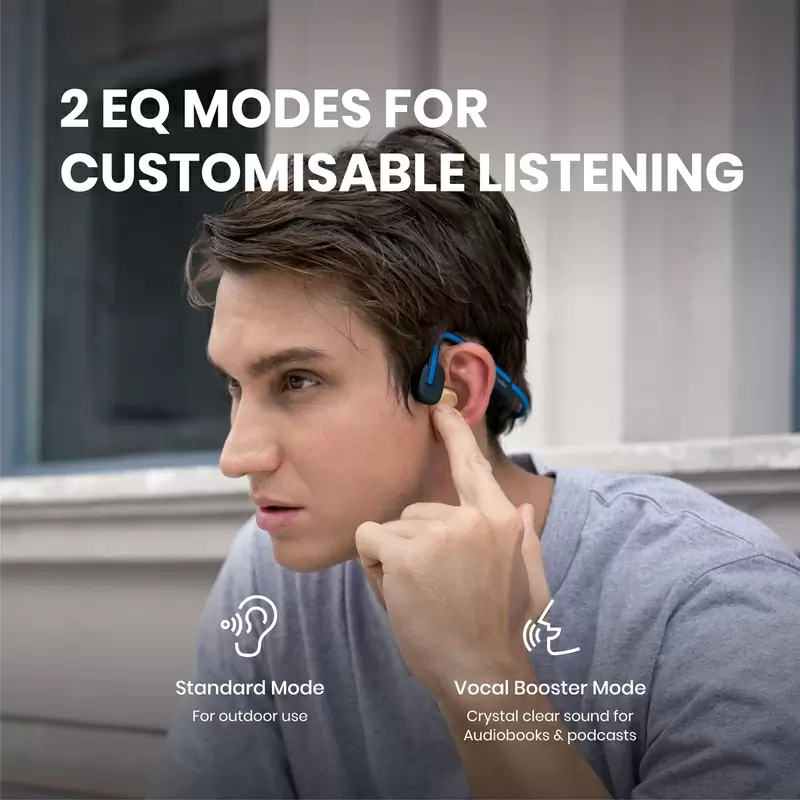 Openmove Bluetooth Bone Conduction Headphones with Microphone Blue #3