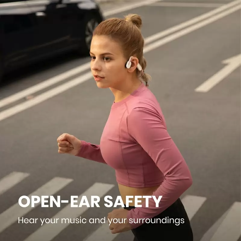 Fones de ouvido de condução óssea Bluetooth Openmove com microfone rosa #9