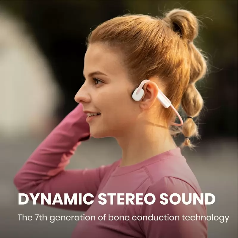 Fones de ouvido de condução óssea Bluetooth Openmove com microfone rosa #6