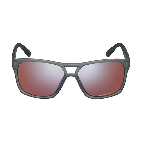 CE-SQRE2 Gafas transparentes cuadradas con lentes Ridescape gris oscuro de alto contraste - image