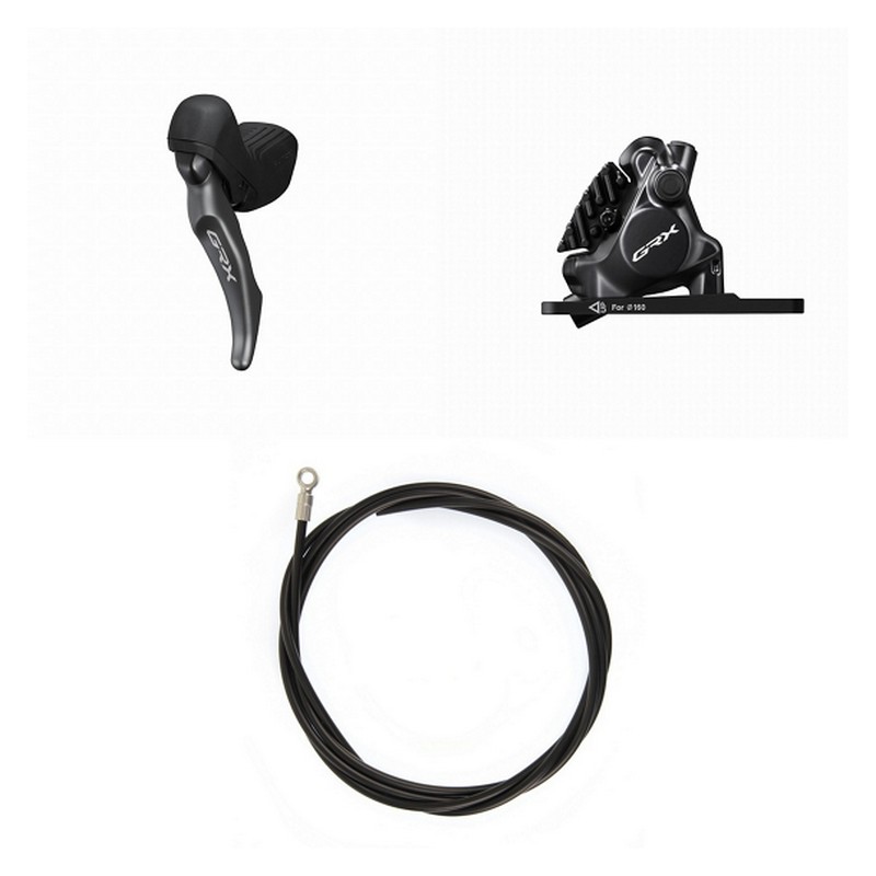Kit Freno A Disco Anteriore Gravel Grx BR-RX820 Flat Mount 1x12v Compatibile Reggisella Telescopico