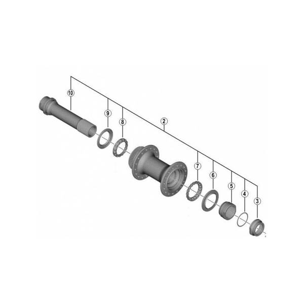 Complete hub axle HB-M8010