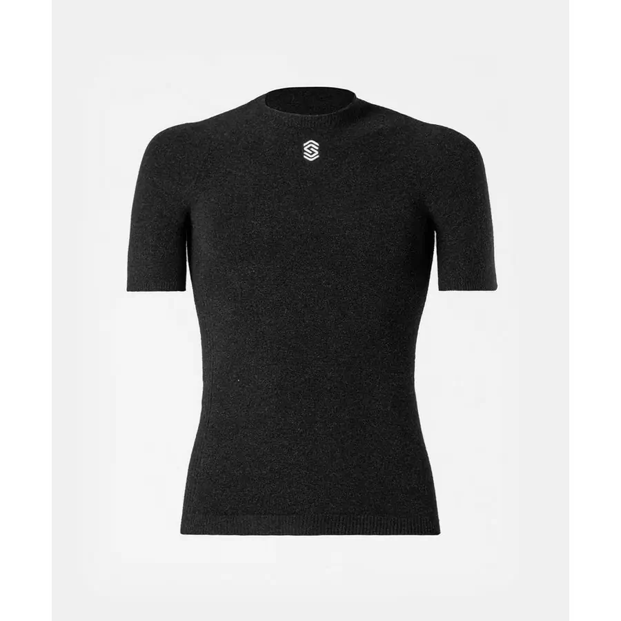 Stay Warm Kurzarm-Thermoshirt mit Rundhalsausschnitt, schwarz, Größe M/L #1