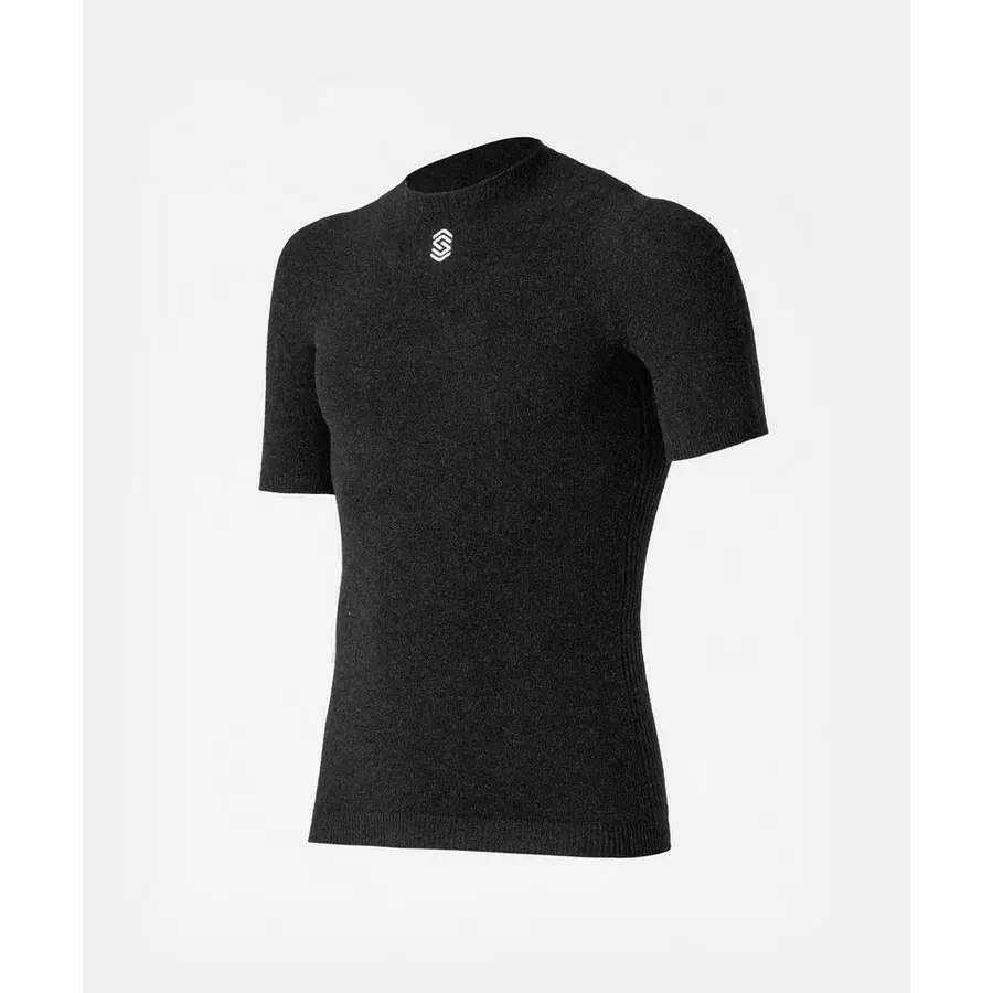Stay Warm Round Neck Short Sleeve Thermal Shirt Black Size XL/XXL - image