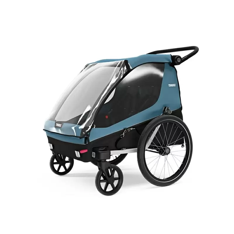 Remorque + Courier poussette un / deux enfants bleu #1