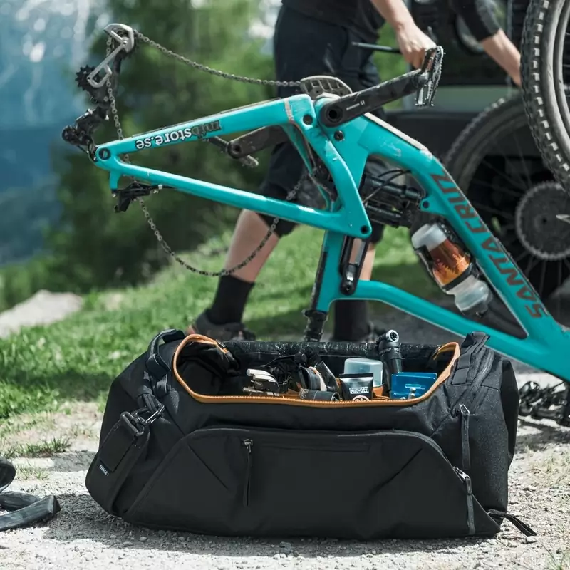 Duffel de bicicleta de ida y vuelta 55L - Azul Mid #5