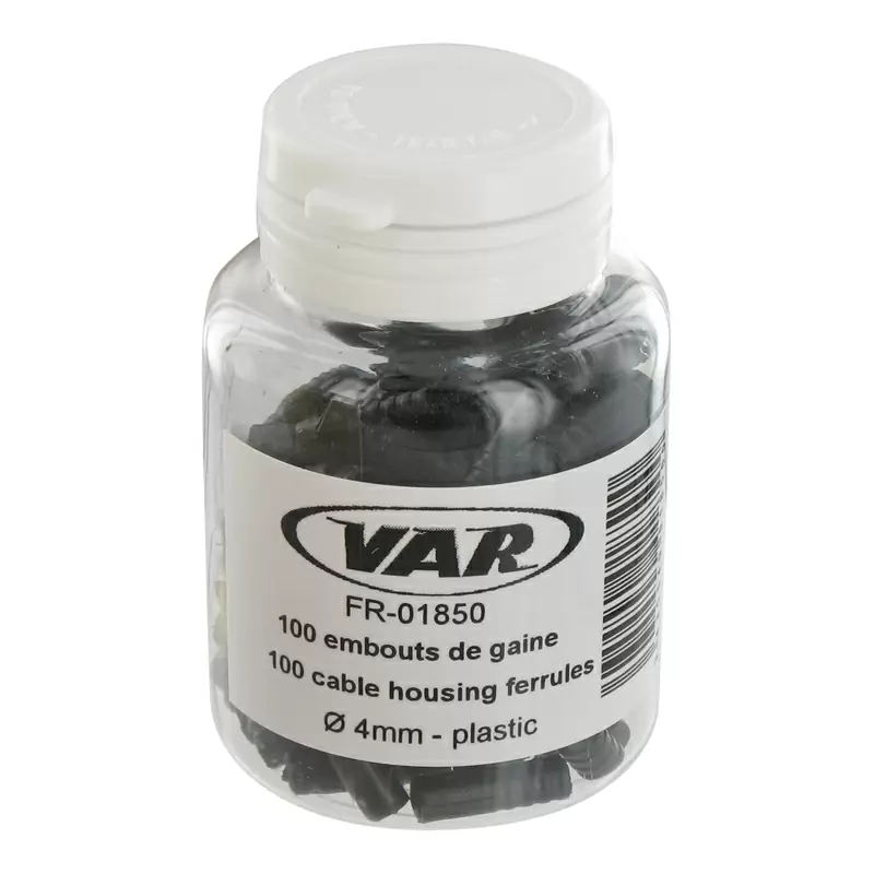 Extrémité Gaine Câble 100pz 4mm Plastique Noir #3