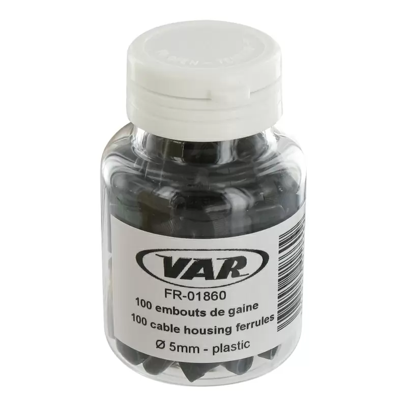 Extrémité Gaine Câble 100pz 5mm Plastique Noir #3
