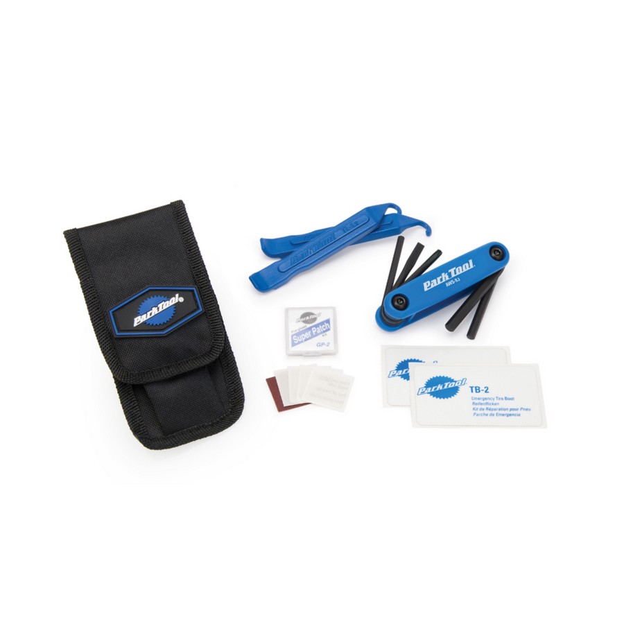 Kit d'outils essentiels WTK-2 avec démonte-pneus / multi-outils / patchs de réparation