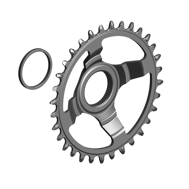 Protezione Catena Corona Hebie 48T Per Shimano FC-M171 / FC-M311 – Fumé, 325/326, Prodotto In Francia