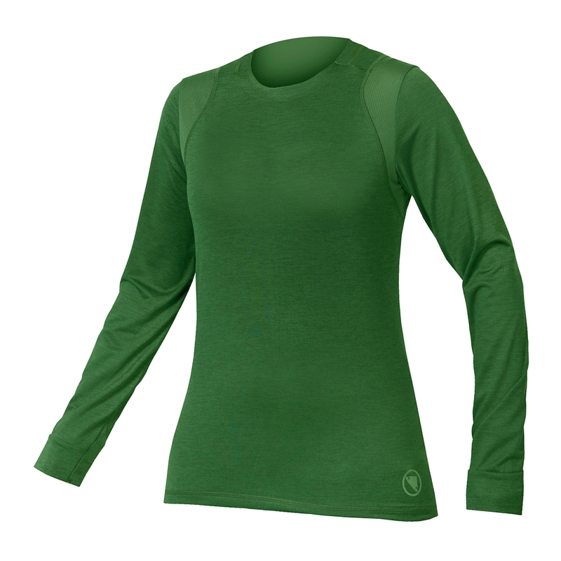 Camiseta de Manga Larga de MTB Singletrack Mujer Machair Green Talla XS