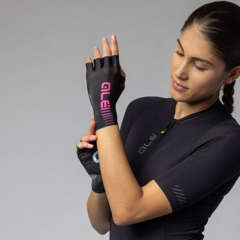 Guanti Strada Sunselect Nero/Rosa Fluo Taglia XXS