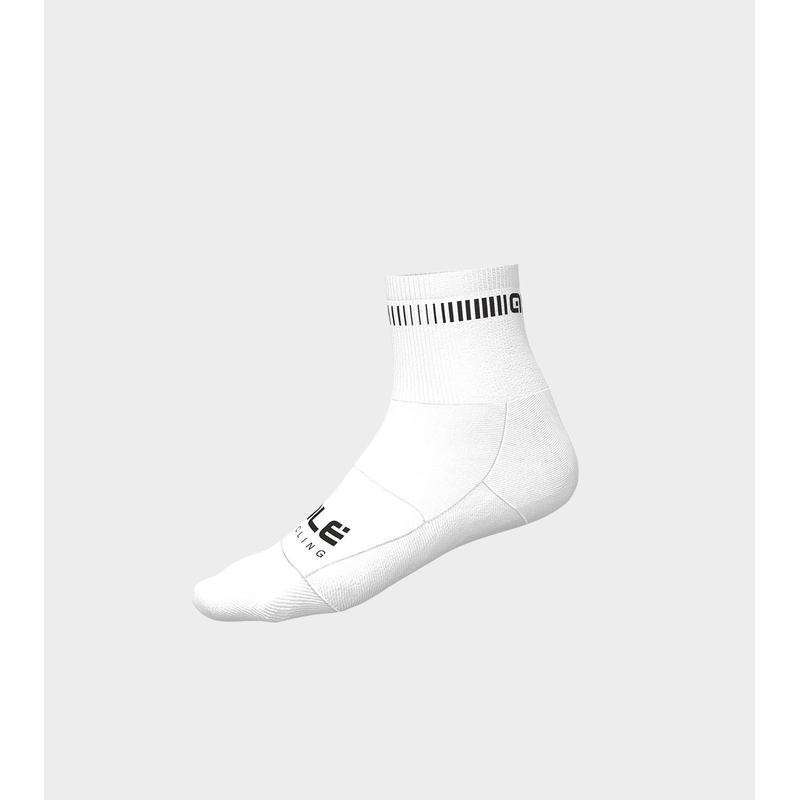 Calze Estive Q-Skin 12cm Logo Bianco/Nero Taglia S (36-39)