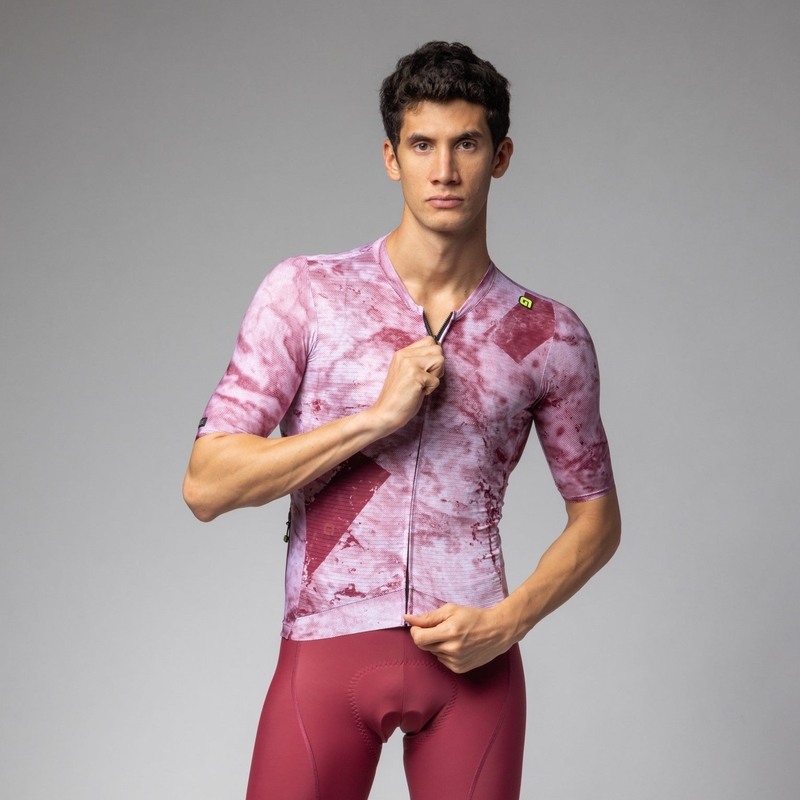 Maglia A Maniche Corte Marble PR-E Bordeaux Taglia XXS