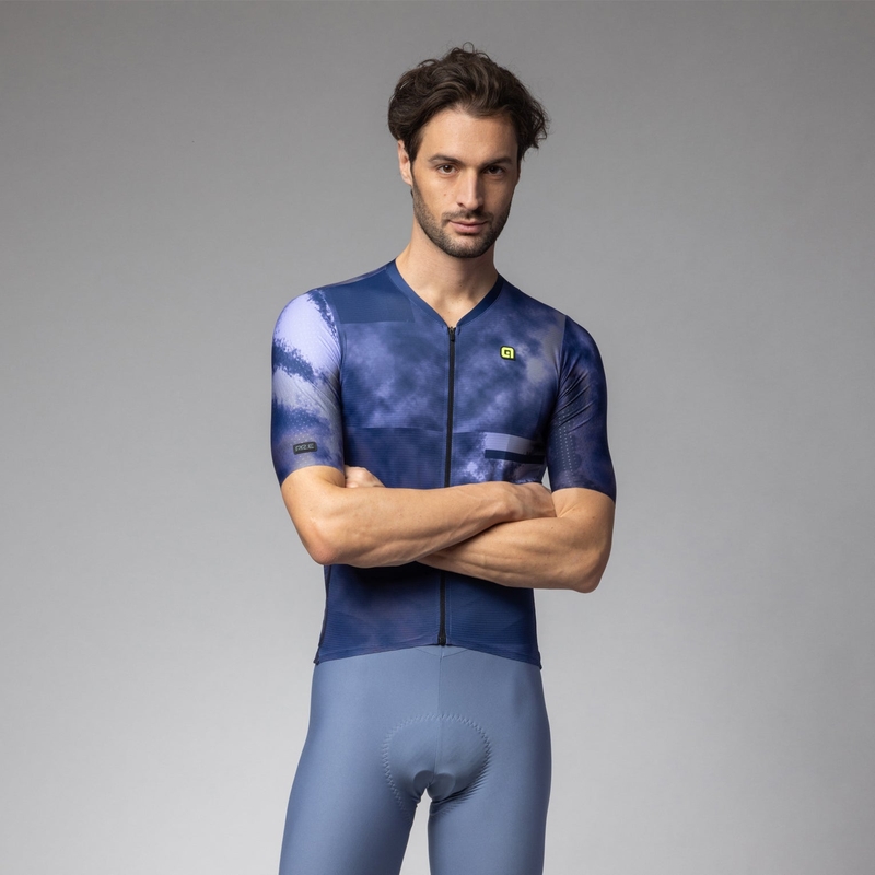 Short Sleeve Jersey Atmosfera PR-E Blue/White Size L