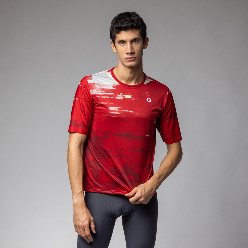 Maglia A Maniche Corte Rugged Off Road Rosso Taglia XXS
