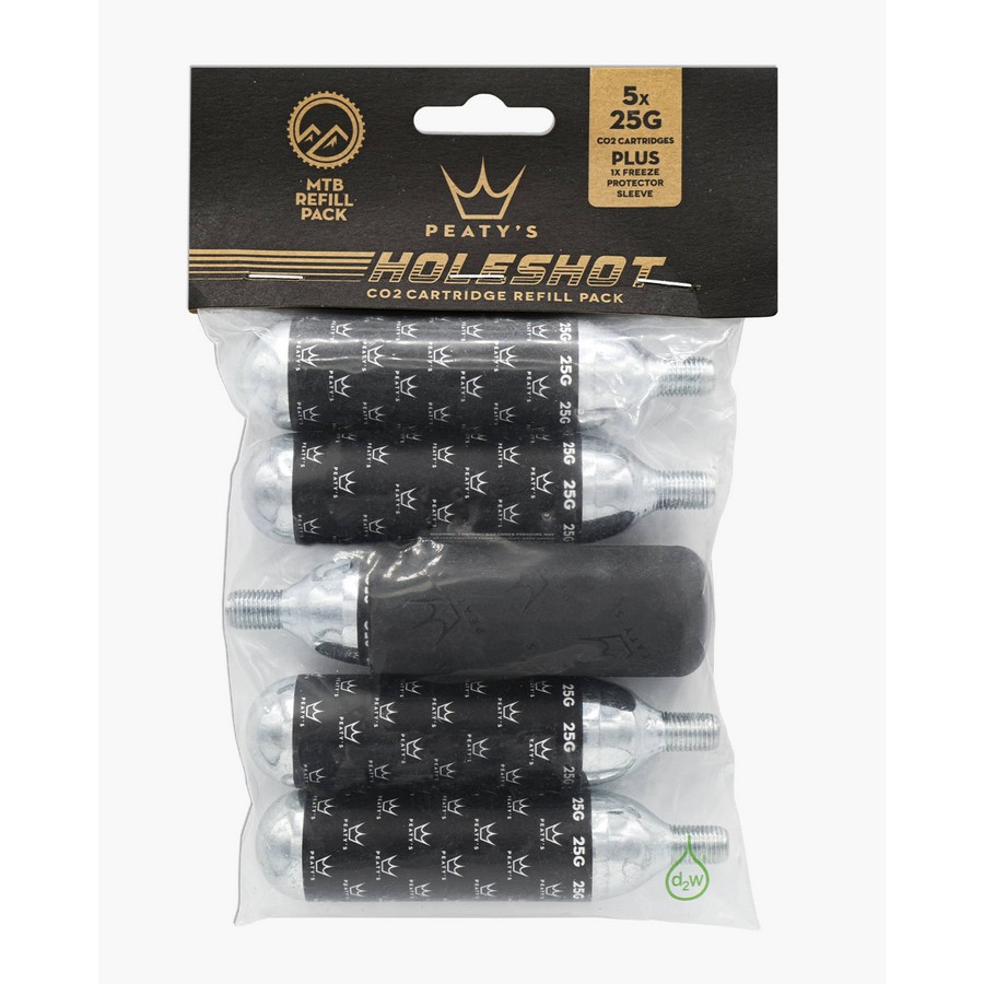 Pack CO2 Holeshot Bidon VTT 25g - 5 pièces