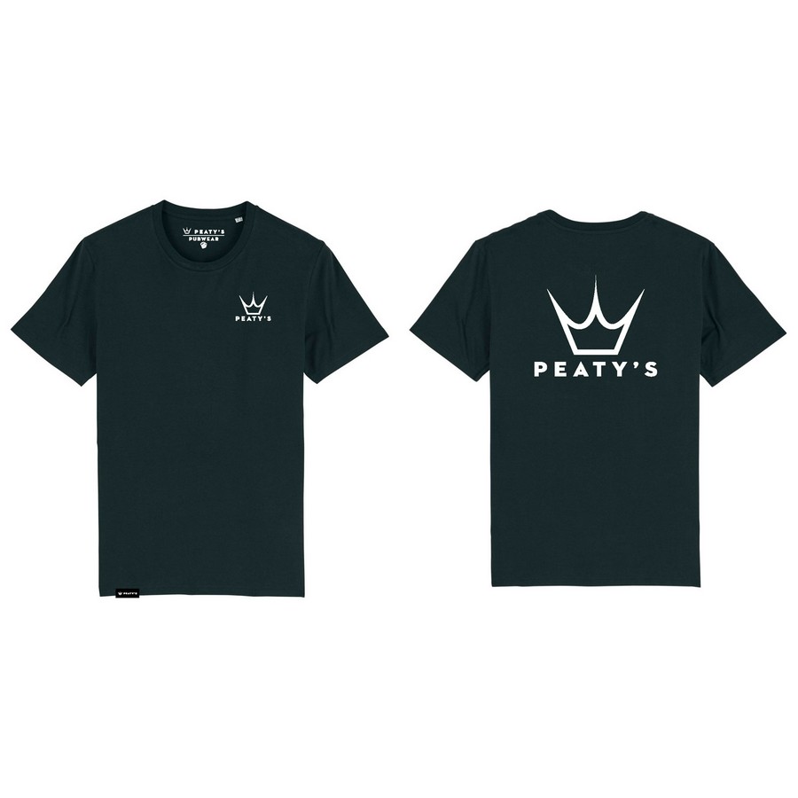 Camiseta com logotipo preto tamanho S