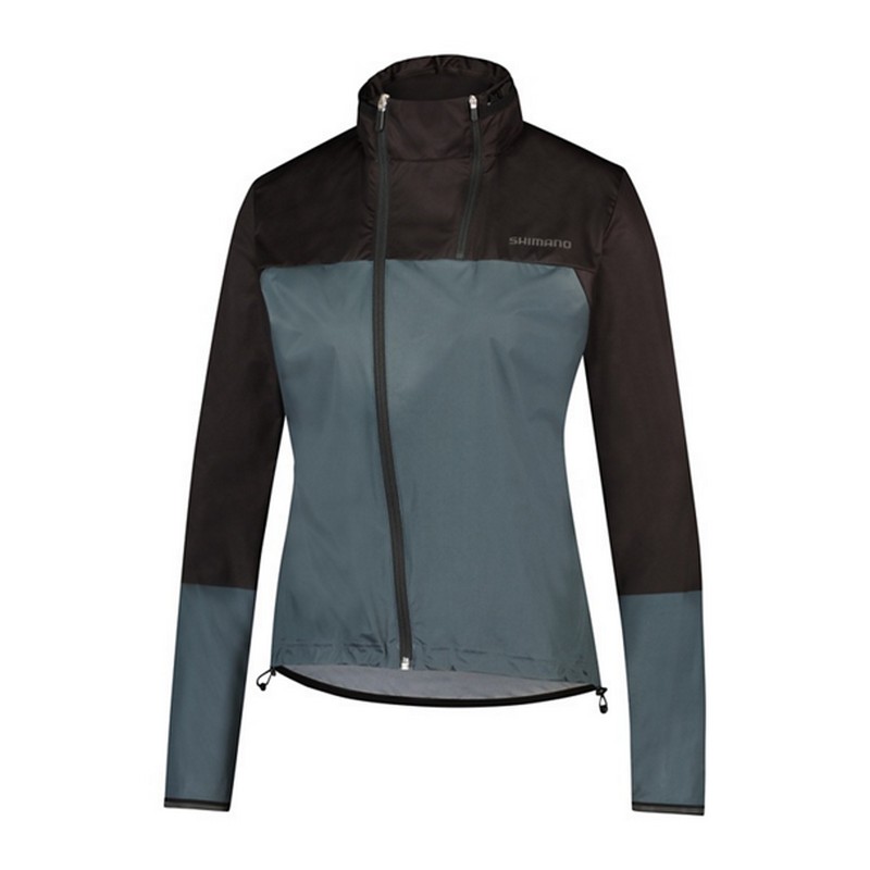 Jaqueta feminina de MTB Kumano à prova de vento e chuva preta/cinza tamanho XS