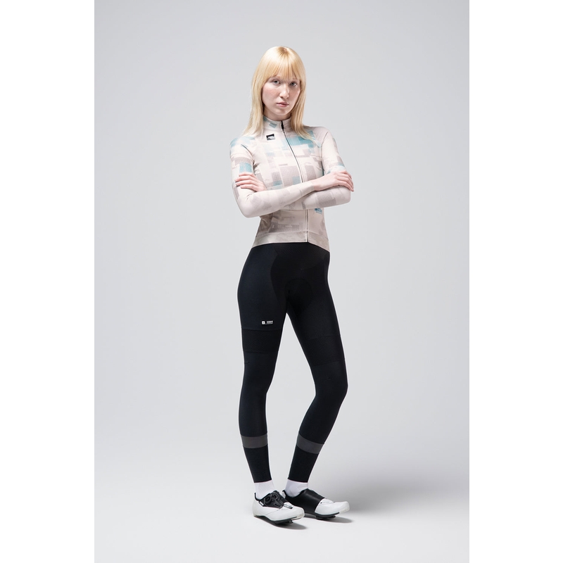 Hyder Frauen Langarm Radtrikot Beige Größe XXS