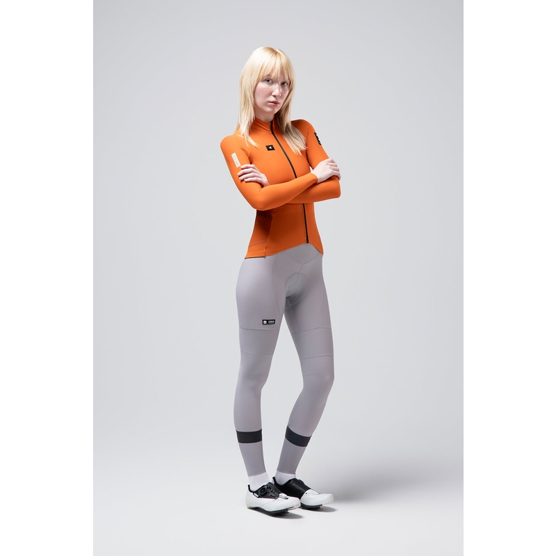 Langarm Pacer Solid 2.0 Radtrikot Damen Orange Größe XXS