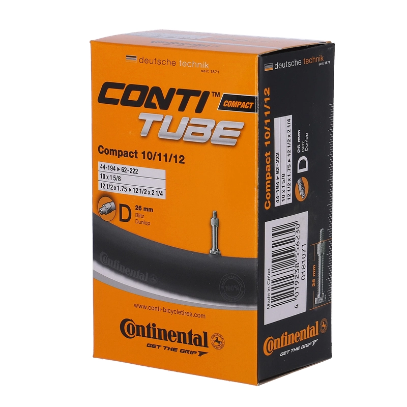 Camera D'aria Compact 10/11/12 Valvola Dunlop 26mm 10x1 5/8 12 1/2x1.75-2 1/4 44/62-194/222 - image