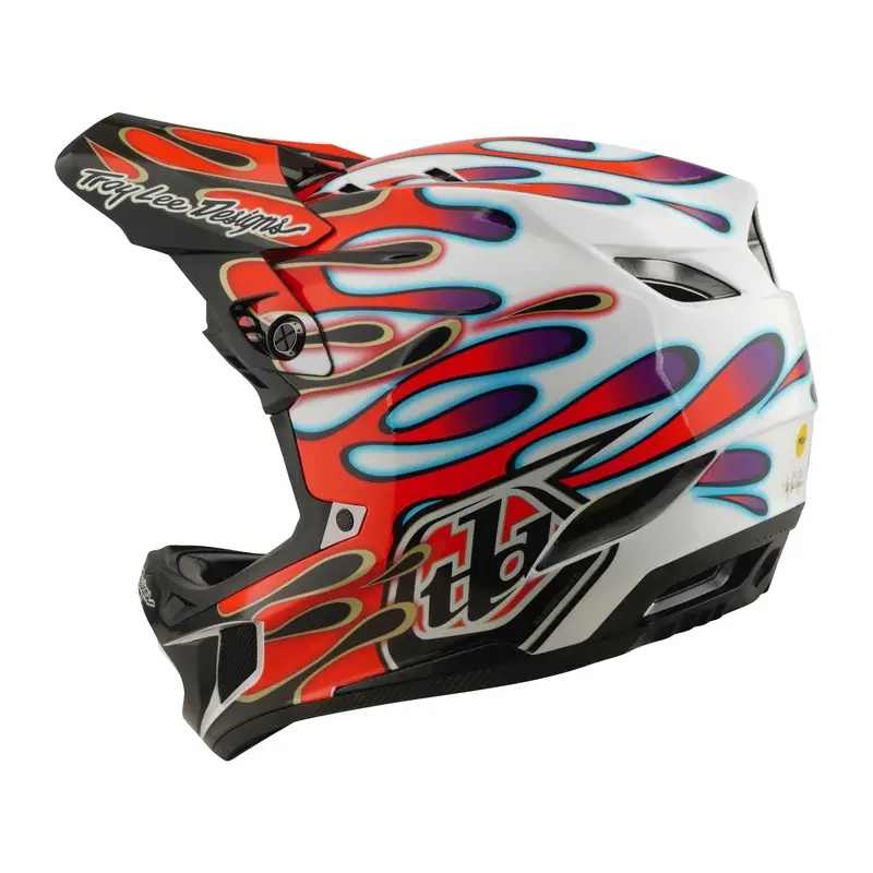 Casco Integral D4 Overspray Blanco/Rojo Talla XS (53-54) #4