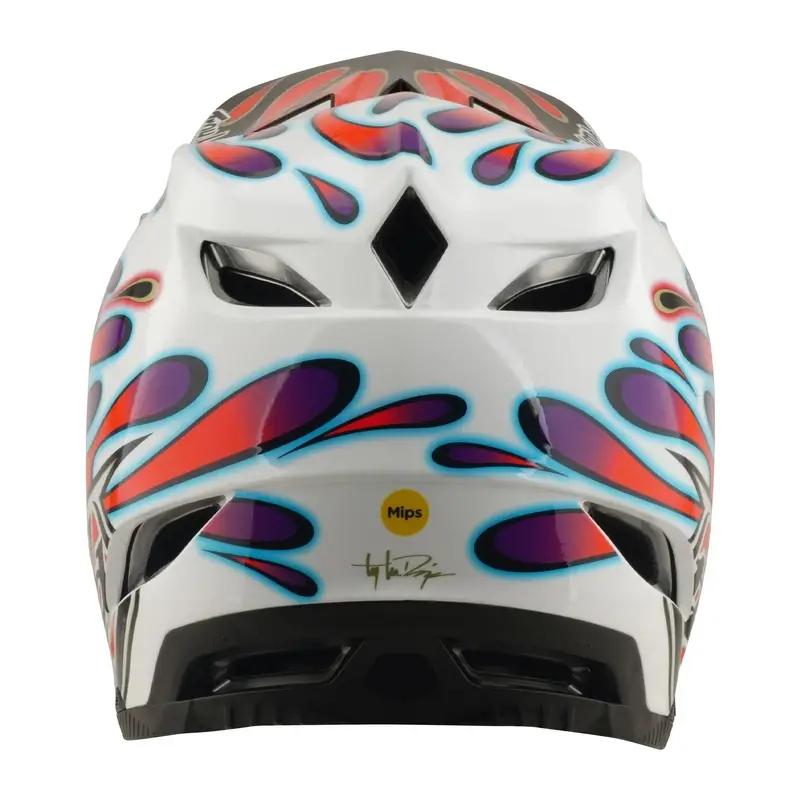 Casco Integral D4 Overspray Blanco/Rojo Talla S (55-56) #2