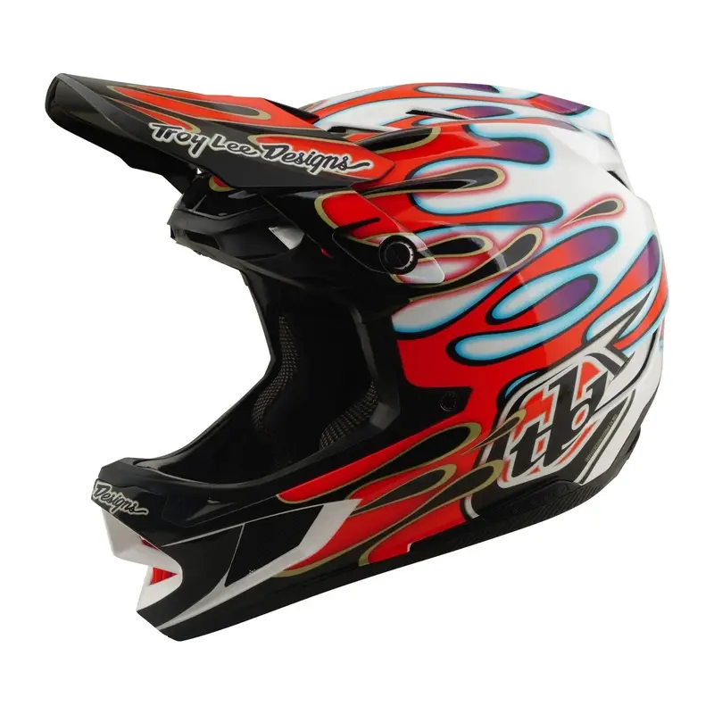 Casco Integral D4 Overspray Blanco/Rojo Talla S (55-56) #7
