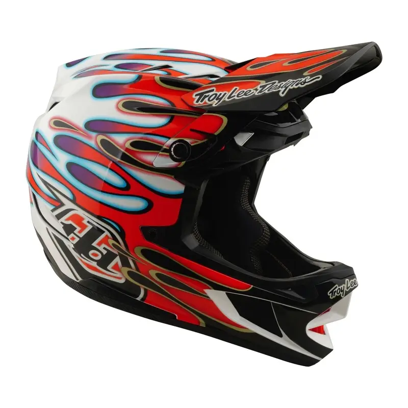 Casco Integral D4 Overspray Blanco/Rojo Talla M (57-58) #6