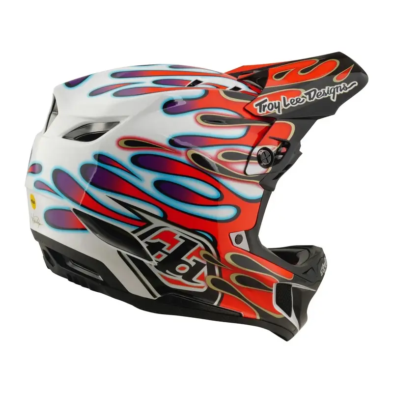 Casco Integral D4 Overspray Blanco/Rojo Talla L (58-59) #1