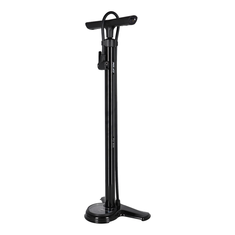 Pompa Da Pavimento PU-S08 Acciaio 6 Bar Valvola Presta/Schrader/Dunlop Nero