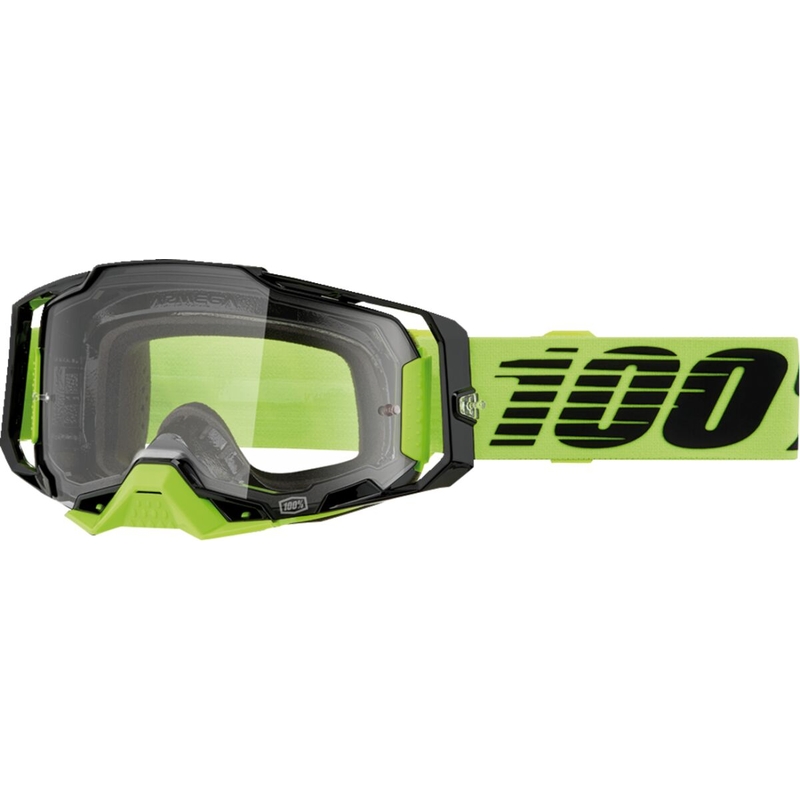 Masque Armega Noir/Jaune Fluorescent Lentille Transparente